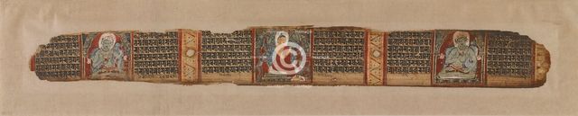 The Buddha distributes honey, from a Prajnaparamita manuscript, 12th century. Creator: Unknown.