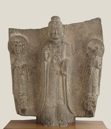 The Buddha Gautama Sakyamni (Shih-chia) and attendant divinities, Period of Division, 534 CE. Creator: Unknown