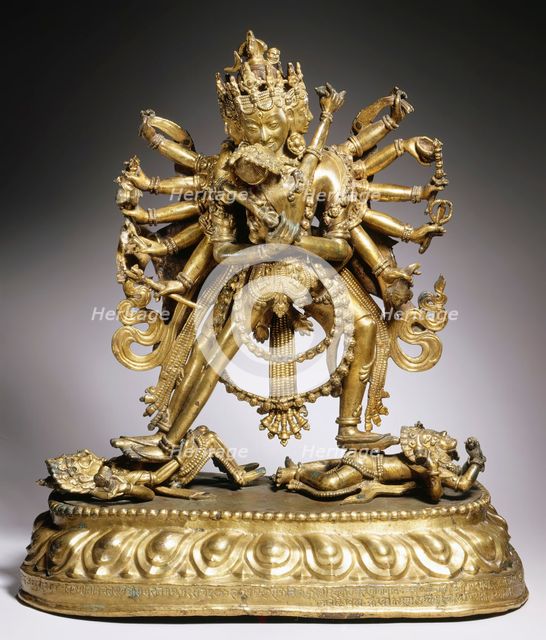 The Buddhist Deities Chakrasamvara and Vajravarahi, 1759. Creator: Unknown.