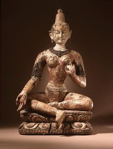 The Buddhist Goddess Victorious Wisdom Tara (Jina-Prajna Tara), c.15th century. Creator: Unknown