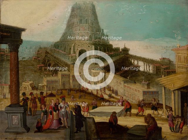 The Building of the Tower of Babel, 1600-1620. Creator: Circle of Louis de Caulery.