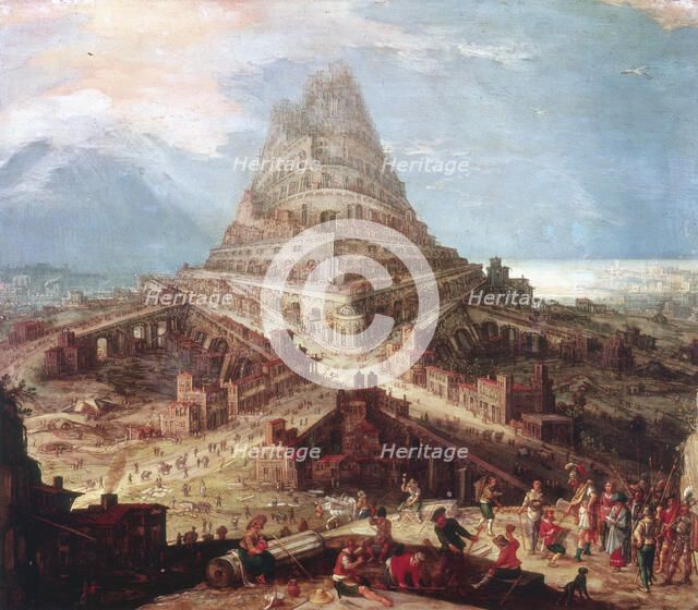 The Building of the Tower of Babel, 16th century. Artist: Workshop of Hendrik van Cleve III