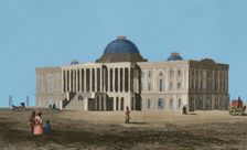 The building of the US Capitol...first phase of construction, Washington DC, 1837, (1850). Creator: Jules Louis Arnout