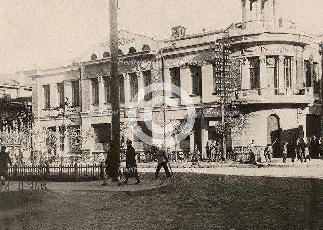 The building of the city's Public Assembly, located at the intersection of Voskresenskaya...,1916-17 Creator: Unknown.