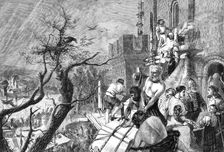 "The Building of the New Castle on the Tyne, 1080", from a picture by W. B. Scott, 1865. Creator: Horace Harral