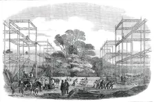 The Building in Hyde Park for the Great Exhibition of 1851 - the Transept - (Looking North), 1850. Creator: Unknown