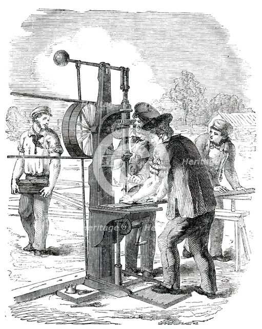 The Building in Hyde Park, for the Great Exhibition of 1851 - Drilling Machine, 1850. Creator: Unknown.