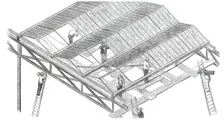 The Building in Hyde Park, for the Great Exhibition of 1851 - Glazing the Roof, 1850. Creator: Unknown