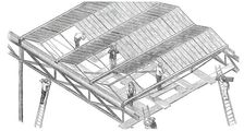 The Building in Hyde Park, for the Great Exhibition of 1851 - Glazing the Roof, 1850. Creator: Unknown