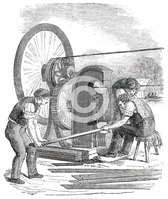 The Building in Hyde Park, for the Great Exhibition of 1851 - Punching Machine, 1850. Creator: Unknown.