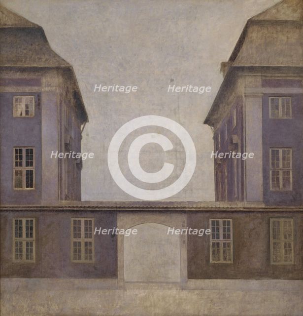 The Buildings of the Asiatic Company, seen from St. Annæ Street, Copenhagen, 1902. Creator: Vilhelm Hammershøi.