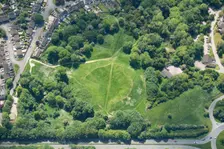 The Bull Ring, a Roman amphitheatre earthwork in Cirencester, Gloucestershire, 2023. Creator: Robyn Andrews