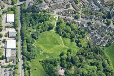The Bull Ring, a Roman amphitheatre earthwork in Cirencester, Gloucestershire, 2023. Creator: Robyn Andrews
