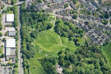 The Bull Ring, a Roman amphitheatre earthwork in Cirencester, Gloucestershire, 2023. Creator: Robyn Andrews