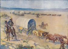 The Bullock-Waggons Wound Slowly Over The Billowy Plains c1908, (c1920). Artist: Joseph Ratcliffe Skelton