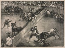 The Bulls of Bordeaux: Bullfight in a Divided Ring, 1825. Creator: Francisco de Goya (Spanish, 1746-1828)