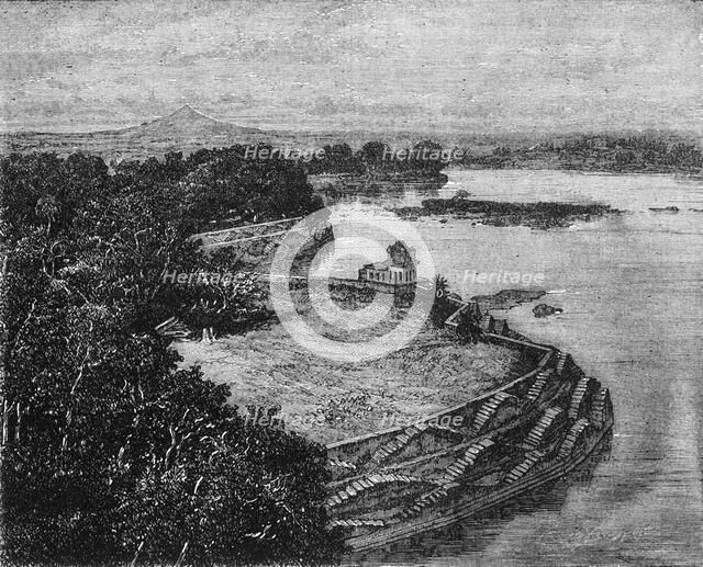'The "Bund" or Dam of the Lake of Barwa, Jhansi', c1891. Creator: James Grant.