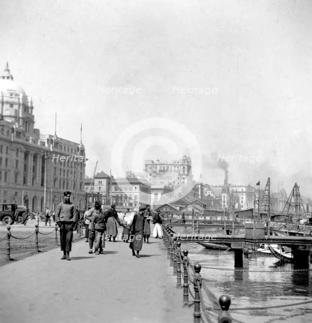 The Bund, Shanghai, China, early 20th century.Artist: J Dearden Holmes
