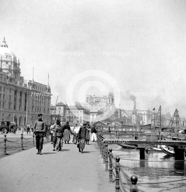 The Bund, Shanghai, China, early 20th century.Artist: J Dearden Holmes