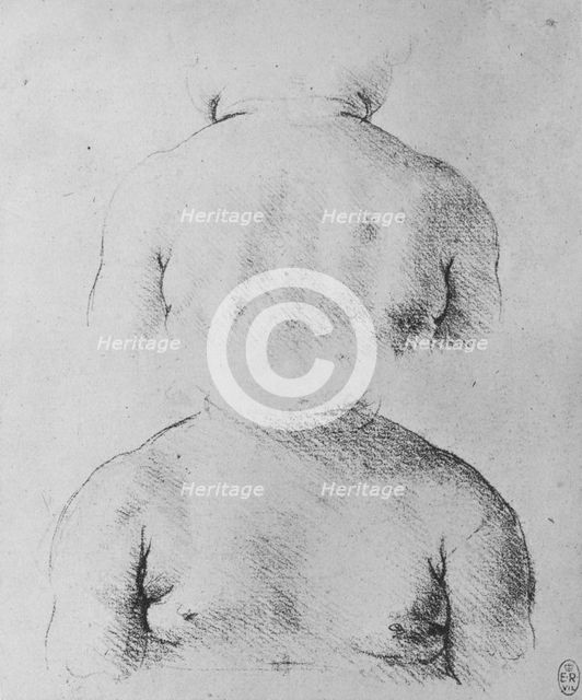 'The Bust of an Infant, Front and Back Views', c1480 (1945). Artist: Leonardo da Vinci.
