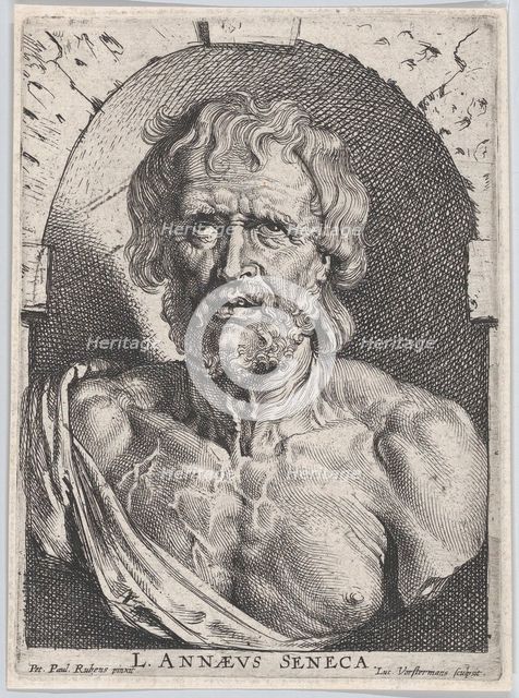 The bust of Seneca, in a niche, ca. 1620 Creator: Lucas Vorsterman.