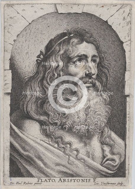 The bust of Plato, in a niche, ca. 1620 Creator: Lucas Vorsterman.