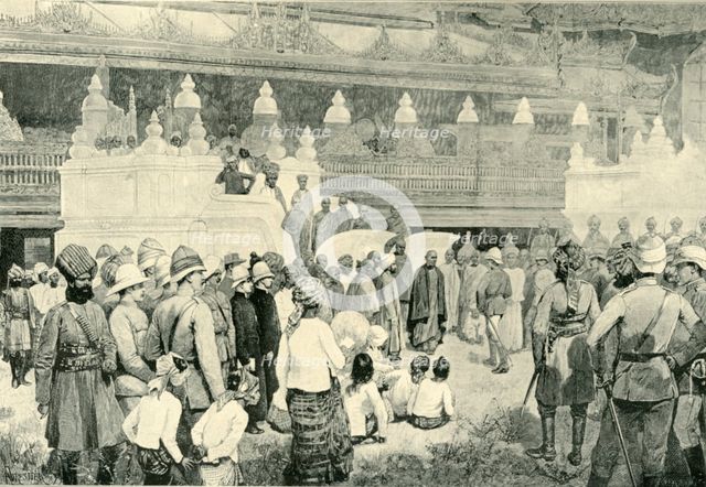 'The Burmah War - Sir Frederick Roberts Meeting The Buddhist Archbishop at Mandalay', (1901).  Creator: Forestier.