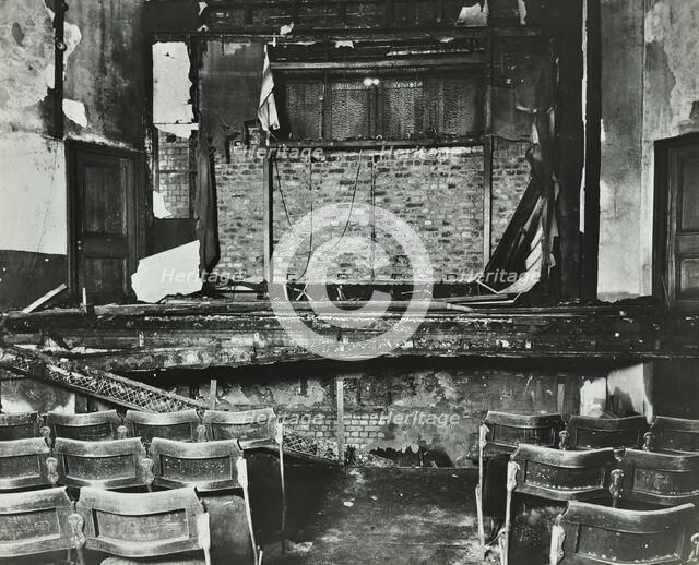 The burnt-out Standard Cinema, Hackney, London, 1935. Artist: Unknown.