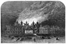 The Burning of Capesthorne Hall, Cheshire: the South Front, 1861. Creator: Unknown