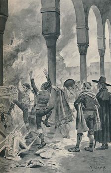 The Burning of a Palace of Godoy By The Populace at Madrid 1896