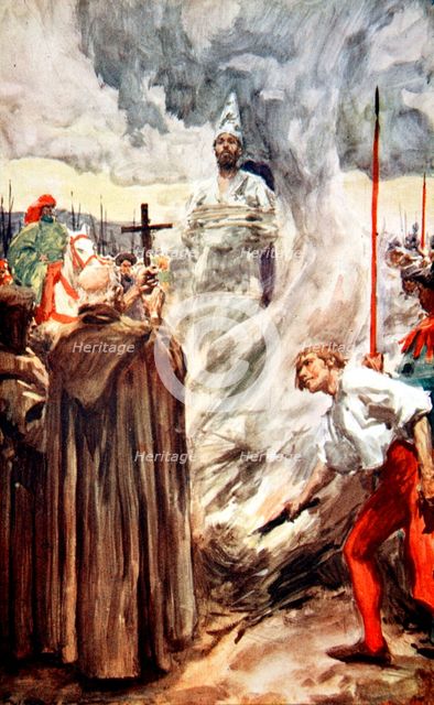 The burning of John Huss, 6 July 1415 (1913).  Creator: Arthur C Michael.