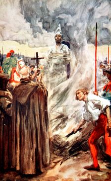 The burning of John Huss, 6 July 1415 (1913). Creator: Arthur C Michael