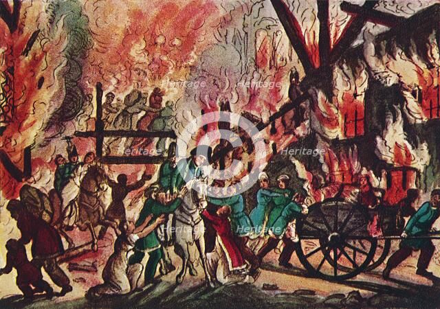 'The Burning of Moscow: 'A Grand Military and Equestrian Spectacle', 1942. Artist: Unknown.