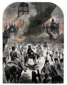 The burning of St Paul's Cathedral during the Great Fire of London, c1902