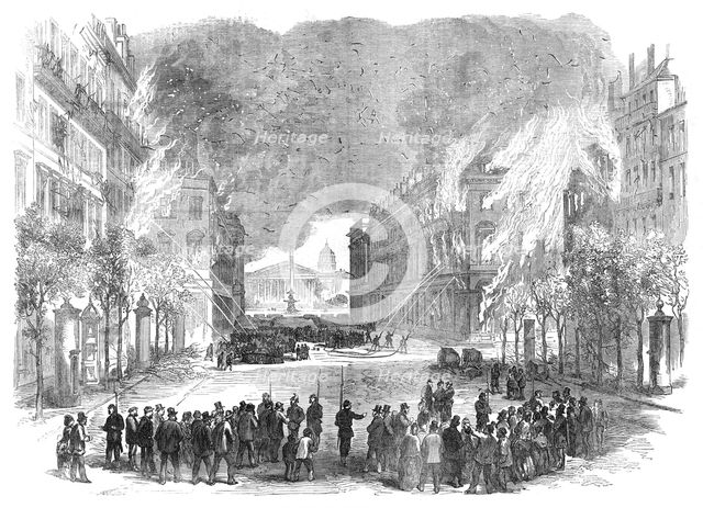 The Burning of Paris: the rue Royale, 1871. Creator: Unknown.