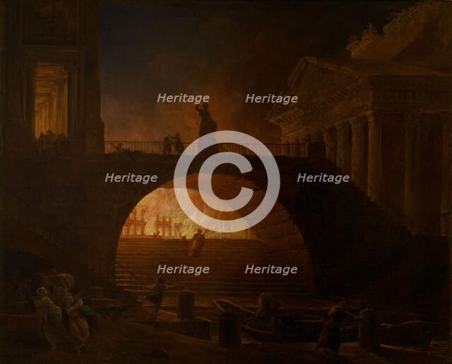 The Burning of Rome. Artist: Robert, Hubert (1733-1808)