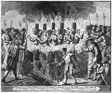 The Burning of Richard Woodman and nine other protestant martyrs, at Lewes in Sussex