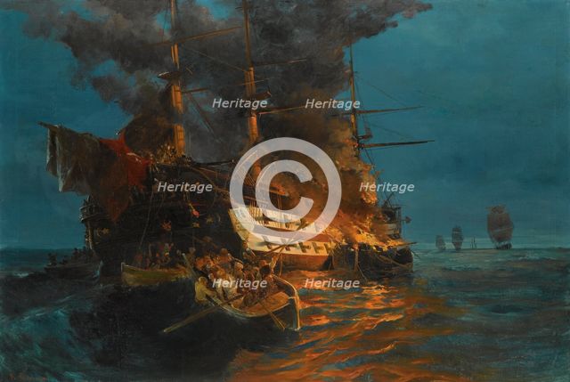 The Burning of the Ottoman frigate.
