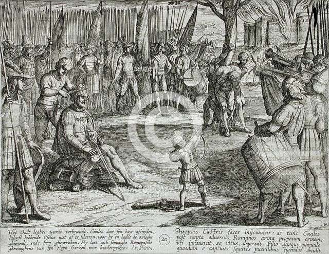 The Burning of the Old Fortress, published 1612. Creator: Antonio Tempesta.