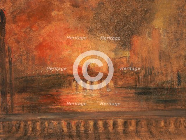 The Burning of the Houses of Parliament;Fire at the House of Commons, ca. 1834. Creator: Unknown.