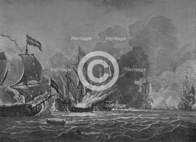 'The Burning of the Royal James', c1700. Artist: Willem van de Velde the Younger.