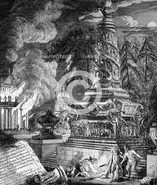 'The burning of the Temple at Ephesus', 1753. Artist: Paul Sandby