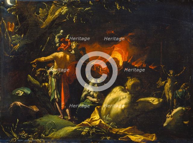 The Burning of Troy, c1593. Creator: Abraham Bloemaert.