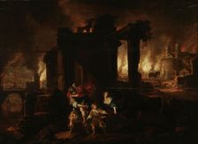 The burning of Troy. Creator: Claes Jansz van der Willigen