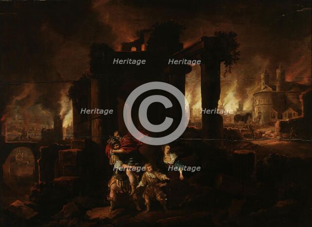 The burning of Troy. Creator: Claes Jansz van der Willigen.
