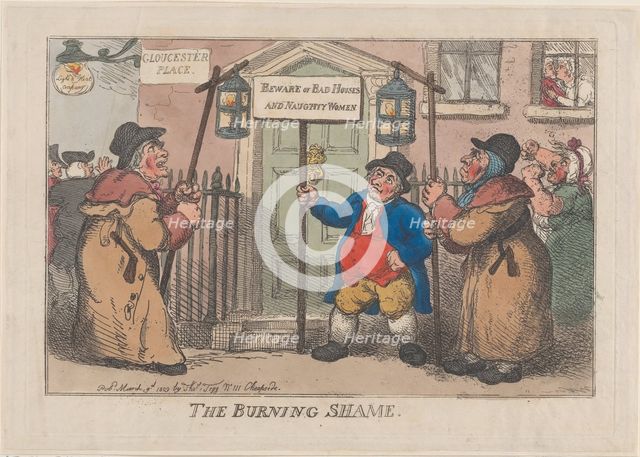 The Burning Shame, March 9, 1809., March 9, 1809. Creator: Thomas Rowlandson.