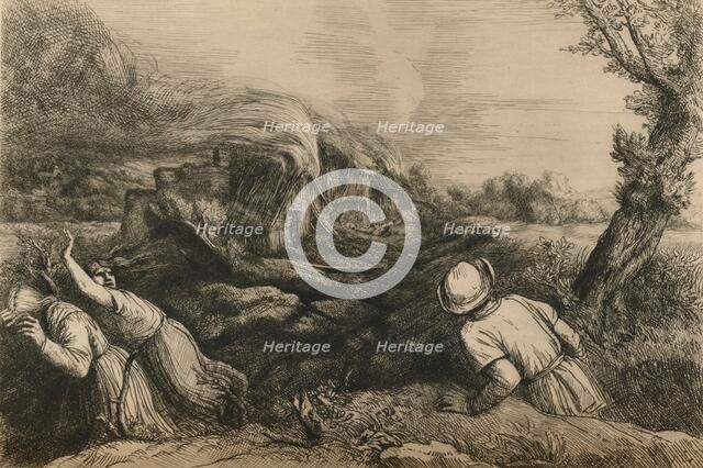 'The Burning Village', c1880. Artist: Alphonse Legros.