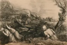 The Burning Village c1880. Artist: Alphonse Legros