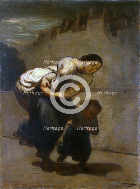 The Burden', 1850-1852. Creator: Daumier, Honoré (1808-1879).