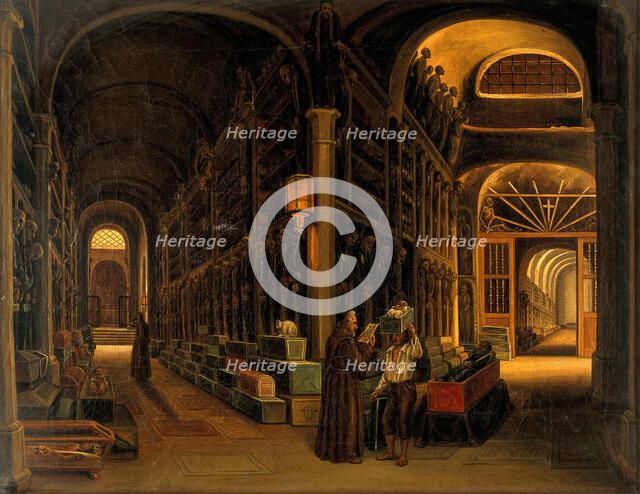The burial vault of the Capuchins at Palermo, 1839. Creator: R E.
